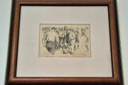 Framed Vintage Frank Reynolds Soccer Cartoon Print  Authentic Punch Magazine