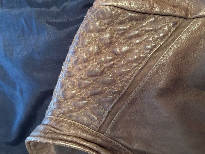 Womens Brown leather jacket size 12-14uk