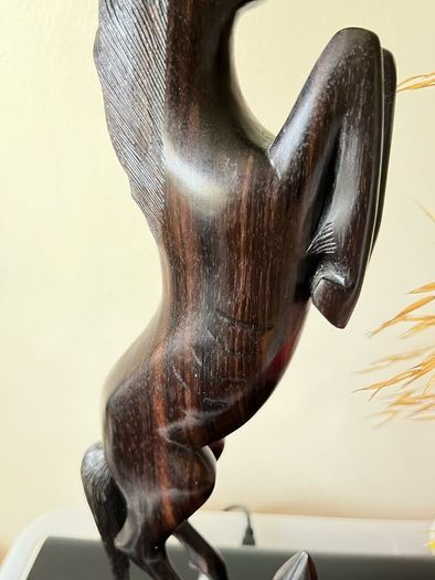 Vintage Ebony Wood Horse