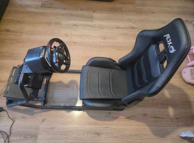 Thrustmaster T128 Racing Wheel / Pedals with ADX FireBase RS03 Racing Simulation Seat for PS5 / PC