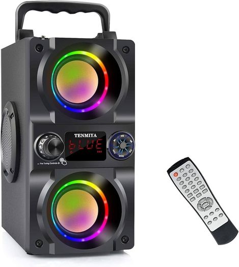 Bluetooth Speakers,40W Portable Bluetooth Speaker Dual Subwoofer,LED Colorful Light,Bluetooth 5.0 Wireless Stereo Party Speaker,10H Playtime Wireless Outdoor Boombox Speaker for Home,Camping,Travel