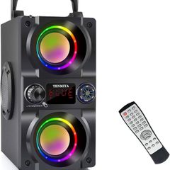 Bluetooth Speakers,40W Portable Bluetooth Speaker Dual Subwoofer,LED Colorful Light,Bluetooth 5.0 Wireless Stereo Party Speaker,10H Playtime Wireless Outdoor Boombox Speaker for Home,Camping,Travel