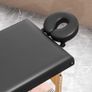 Height-Adjustable Massage Table, Wooden Frame, Folding Massage Bed, Foam Padding, Black Image 3