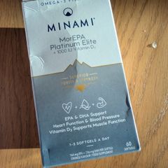 Minami MorEPA Omega 3 Fish Oil Platinum Elite +1000 IU Vitamin D3 60 Softgels