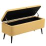 Storage Bench, Storage Trunk, Upholstered Bench, Linen Look, up to 150 kg, 101x38.5x44.5 cm, Yellow Image 3