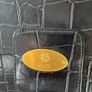 bag- Beautiful Mischa Barton black crocs pattern bag with gold hardware, Image 2