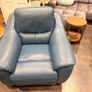 Blue Leather Power Recliner Image 5