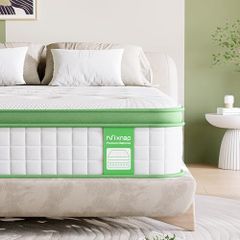 King Mattress 5FT, 10 Inch Hybrid Mattress, Gel Memory Foam & Individually Pocket Springs, 9-Zone Orthopaedic, Medium Firm Mattresses for Pressure & Back Pain Relief, 150x200x25 cm