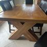 Oak Table and six chairs. 350 Image 4
