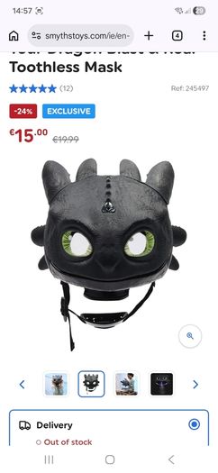 How To Train Your Dragon Blast & Roar Toothless Mask