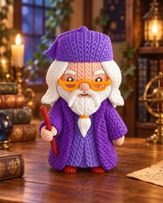 Albus Dumbledore Inspired Crochet-Style Figure Harry Potter Decoration