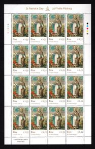 2018 Ireland St Patrick's Day Commemorative Stamp Sheetlet Plate 1A1A1A1A1A Mint Never Hinged (MNH)