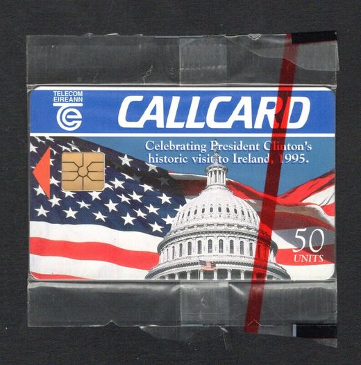 1995 Ireland President Clinton's Historic Visit to Ireland in 1995 (Gemplus GEM1) Call Card New in packaging