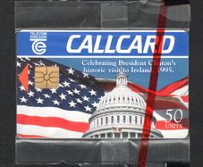 1995 Ireland President Clinton's Historic Visit to Ireland in 1995 (Gemplus GEM1) Call Card New in packaging