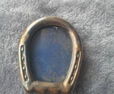 antique solid silver photo frame as hors shoe