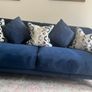 Navy velour sofa (almost new) Image 2