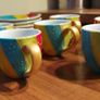 Vibrant Hand-Painted Espresso Cup & Saucer Set (6-Piece) Image 4