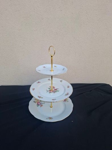 Floral china cake stand postage possible