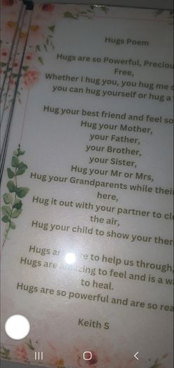 Poetry Canvas/Magnets (Hugs)