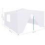 Folding Gazebo with 4 Sidewalls 5x5 m White Image 8