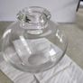 Lovely Small Round  Clear Glass Bud Flower Vase Hand Blown. Image 6