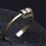 Vintage 18ct Gold Modernist Diamond Ring Two Tone Size 54.5 Image 4