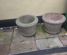 2 x Solid Sandstone Plant Pots