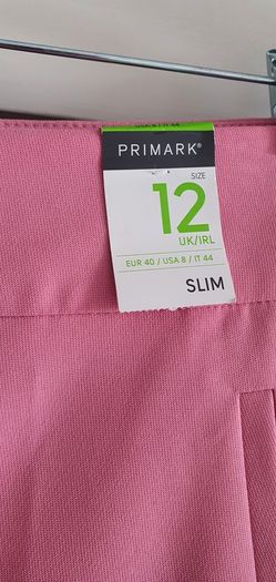 PRIMARK high waisted pink cigarette pants Sz 12 - Bnwt