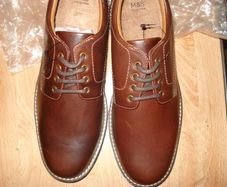 Men's Brown Leather Shoes New Size 10.5 Marks & Spencer