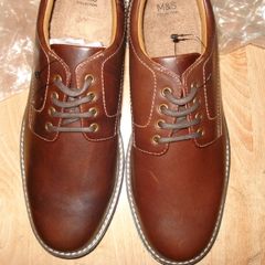 Men's Brown Leather Shoes New Size 10.5 Marks & Spencer