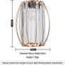Small Crystal Light Shade Rose Gold, 16cm x 20cm, Cylinder Shape with Oval Rings, Lampshades for Ceiling Lights & Bedside Lamps, Lamp Shades for Bedroom, Living Room, Kitchen, Hallway Image 3