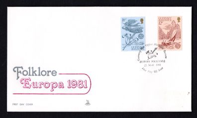 1981 Guernsey Europa Folklore Commemorative Stamps Addressed First Day Cover (FDC)