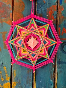 Handmade Colorful Ojo de Dios Mandala Walldecor 26 c