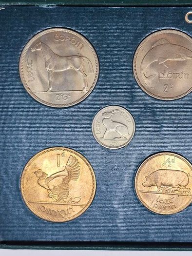 Ireland 1953 1954 1955 Coin Set in Original Holder Stunning Uncirculated Lustrous Coins! Amazing Set!!