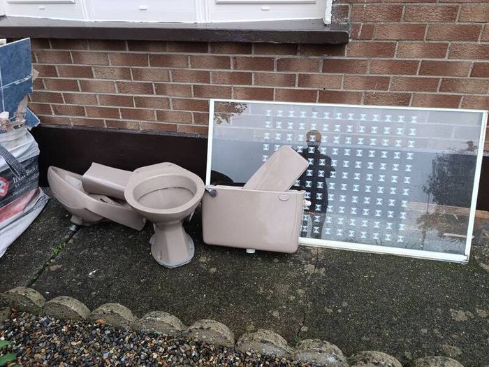free shires sink and toilet and shower glass