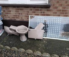 free shires sink and toilet and shower glass