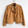 Pre Owned Dorothy Perkins Tan Faux Suede Biker Jacket Image 4