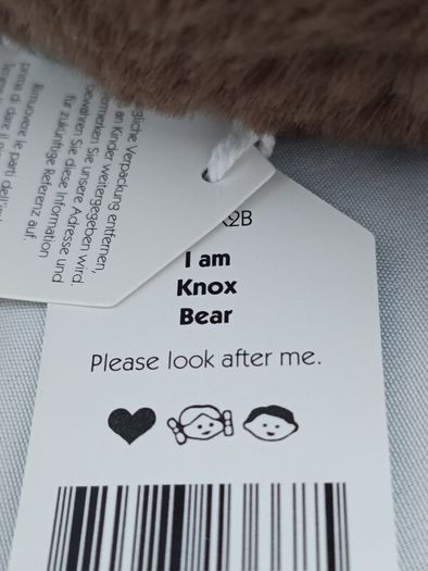Jellycat Knox Bear Brand New With Tags Rare Retired