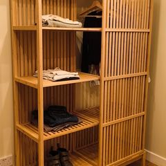 IKEA Nordkisa bamboo wardrobe with sliding door