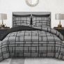 MULTIPLE SIZES AVAILABLE Double Duvet Cover Set Doublesided Bedding Set 3 PCS With Pillowcases Ultra Soft Anti Allergic Non Iron Luxury Microfiber (Gray, Double (200 x 200 cm) Image 4