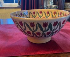 Nicholas Mosse Red Tulip vintage 9 inch diameter bowl