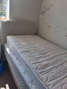 single bed and headboard