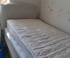 single bed and headboard