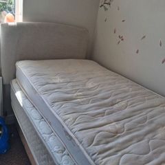 single bed and headboard