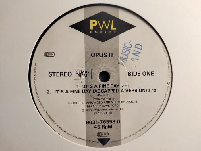 Opus III - It's a Fine Day - PWL International Records - Massive UK Piano HOUSE Anthem!