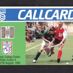 1995 Ireland 50 unit Nissan European Hockey Championships which took place at UCD, Belfield, Dublin 4 the 16th-27th of August 1995 (Schlumberger SC7) Call Card Used. Telecom Eireann card number 1096.