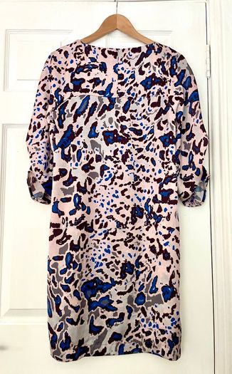 Carolyn Donnelly The Edit - Abstract Animal Print Shift Dress - Size 10- Satin Feel