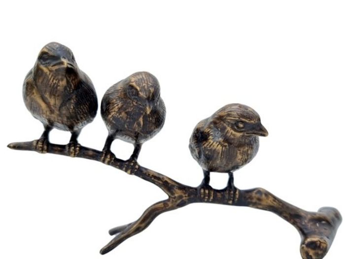 3 Sparrows On A Branch ( 21cm)- Bronze