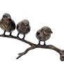 3 Sparrows On A Branch ( 21cm)- Bronze Image 2