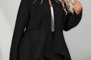 BNWT Stylish Black Coat with Pearl Charms size 18